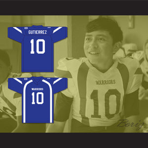 Marcos Gutierrez 10 Liberty Christian School Warriors Blue Football Jersey