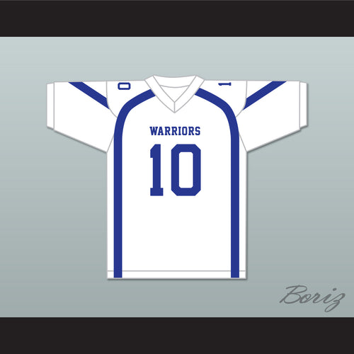 Marcos Gutierrez 10 Liberty Christian School Warriors White Football Jersey