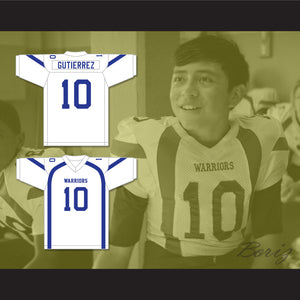 Marcos Gutierrez 10 Liberty Christian School Warriors White Football Jersey