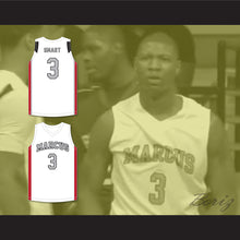 Load image into Gallery viewer, Marcus Smart 3 Edward S. Marcus High School Marauders White Basketball Jersey 2