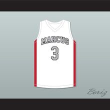 Load image into Gallery viewer, Marcus Smart 3 Edward S. Marcus High School Marauders White Basketball Jersey 1