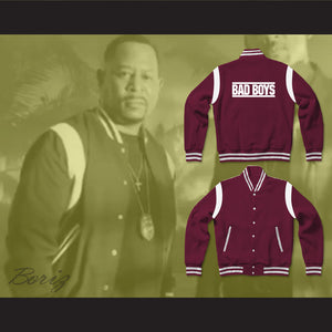 Marcus Burnett Bad Boys Maroon Varsity Letterman Jacket-Style Sweatshirt