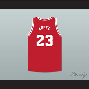 Mario Lopez 23 Tijuana Piranhas Red Basketball Jersey Mexican Expansion Team