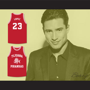 Mario Lopez 23 Tijuana Piranhas Red Basketball Jersey Mexican Expansion Team