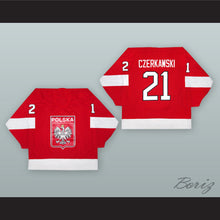 Load image into Gallery viewer, Mariusz Czerkawski 21 Poland National Team Red Hockey Jersey
