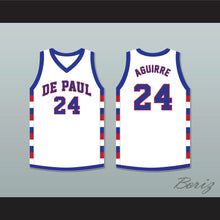 Load image into Gallery viewer, Mark Aguirre 24 DPaul school  White Basketball Jersey