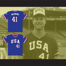Load image into Gallery viewer, Mark McGwire 41 1984 USA Team Blue Baseball Jersey
