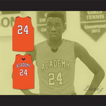 Load image into Gallery viewer, Mark Williams 24 Norfolk Academy Bulldogs Orange Basketball Jersey 1