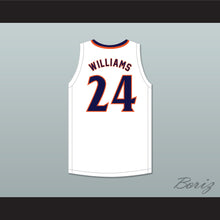 Load image into Gallery viewer, Mark Williams 24 Norfolk Academy Bulldogs White Basketball Jersey 2