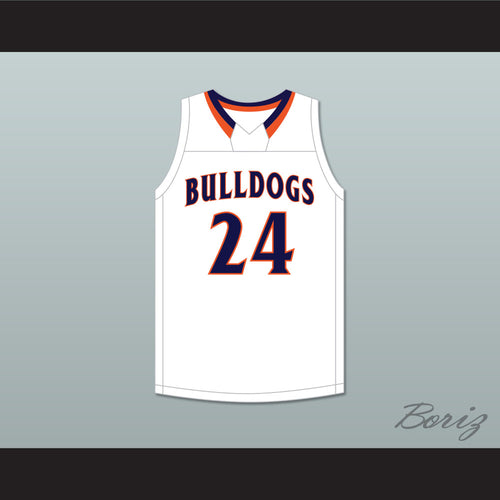 Mark Williams 24 Norfolk Academy Bulldogs White Basketball Jersey 1