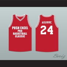 Load image into Gallery viewer, Mark Aguirre 24 Push Excel Pro Basketball Classic Red Basketball Jersey 1988 Charity Event