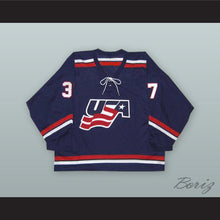 Load image into Gallery viewer, Mark Parrish 37 USA National Team Blue Hockey Jersey
