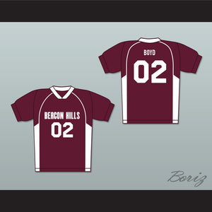 Vernon Boyd 02 Beacon Hills Cyclones Lacrosse Jersey Teen Wolf Maroon Style