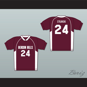 Stiles Stilinski 24 Beacon Hills Cyclones Lacrosse Jersey Teen Wolf Maroon Style