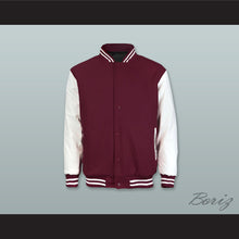 Load image into Gallery viewer, Maroon Wool and White Lab Leather Varsity Letterman Jacket