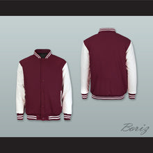 Load image into Gallery viewer, Maroon Wool and White Lab Leather Varsity Letterman Jacket