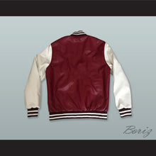 Load image into Gallery viewer, Maroon and White Lab Leather Varsity Letterman Jacket