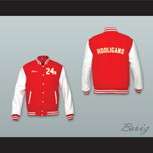 Load image into Gallery viewer, Mars 24K Hooligans Red Wool and White Lab Leather Varsity Letterman Jacket 1