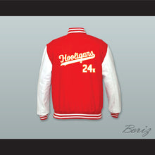 Load image into Gallery viewer, Mars 24K Hooligans Red Wool and White Lab Leather Varsity Letterman Jacket 2