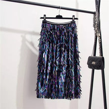 Load image into Gallery viewer, Marwin 2019 New-Coming Autumn Winter Sequins Skirts Fashion Beading Knee-Length Empire Sexy Club Christmas Skirts