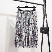 Load image into Gallery viewer, Marwin 2019 New-Coming Autumn Winter Sequins Skirts Fashion Beading Knee-Length Empire Sexy Club Christmas Skirts
