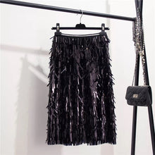 Load image into Gallery viewer, Marwin 2019 New-Coming Autumn Winter Sequins Skirts Fashion Beading Knee-Length Empire Sexy Club Christmas Skirts