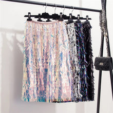 Load image into Gallery viewer, Marwin 2019 New-Coming Autumn Winter Sequins Skirts Fashion Beading Knee-Length Empire Sexy Club Christmas Skirts