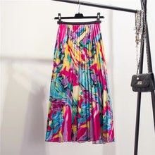 Load image into Gallery viewer, Marwin 2019 New-Coming Spring Eurpoean High Street Style A-Line Floral Pattern Mid-Calf Vacation skirt High Quality Women Skirts