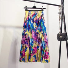 Load image into Gallery viewer, Marwin 2019 New-Coming Spring Eurpoean High Street Style A-Line Floral Pattern Mid-Calf Vacation skirt High Quality Women Skirts