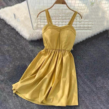 Load image into Gallery viewer, Marwin 2019 New-Coming Summer Solid Knee-Length Spaghetti Strap Strapless Dresses High Street Empire Style Party Holiday Dresses