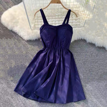Load image into Gallery viewer, Marwin 2019 New-Coming Summer Solid Knee-Length Spaghetti Strap Strapless Dresses High Street Empire Style Party Holiday Dresses
