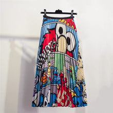 Load image into Gallery viewer, Marwin 2019 Spring New-Coming Europen Cartoon Pattern High Elasticity Pleated skirt High Street Style A-line Mid-Calf Christmas
