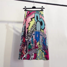 Load image into Gallery viewer, Marwin 2019 Spring New-Coming Europen Cartoon Pattern High Elasticity Pleated skirt High Street Style A-line Mid-Calf Christmas