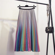 Load image into Gallery viewer, Marwin 2019 Spring New-Coming Women Skirts Rainbow Striped A-line Mid-Calf Skirts High Street European Style High Quality Skirts