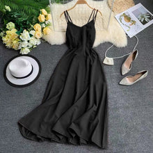 Load image into Gallery viewer, Marwin New-Coming Spring Summer Holiday Dress Cross Spaghetti Strap Open Back Solid Beach Style Ankle-Length Women Dresses