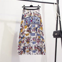 Load image into Gallery viewer, Marwin New-Coming Summer Catroon Printing Women Skirts Mid-Calf Pleated Skirt European High Street Style Empire Summer Skirts