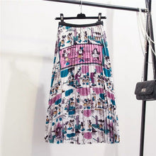 Load image into Gallery viewer, Marwin New-Coming Summer Catroon Printing Women Skirts Mid-Calf Pleated Skirt European High Street Style Empire Summer Skirts