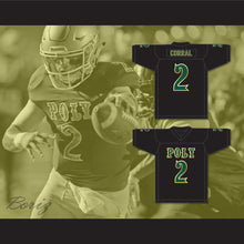 Load image into Gallery viewer, Matt Corral 2 Long Beach Polytechnic High School Jackrabbits Black Football Jersey 2
