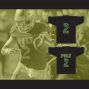 Matt Corral 2 Long Beach Polytechnic High School Jackrabbits Black Football Jersey 1