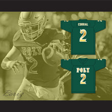 Load image into Gallery viewer, Matt Corral 2 Long Beach Polytechnic High School Jackrabbits Dark Green Football Jersey 2