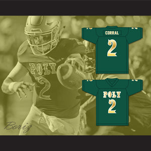Matt Corral 2 Long Beach Polytechnic High School Jackrabbits Dark Green Football Jersey 2
