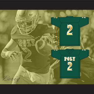 Matt Corral 2 Long Beach Polytechnic High School Jackrabbits Dark Green Football Jersey 1