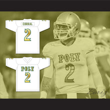 Load image into Gallery viewer, Matt Corral 2 Long Beach Polytechnic High School Jackrabbits White Football Jersey 2