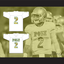 Load image into Gallery viewer, Matt Corral 2 Long Beach Polytechnic High School Jackrabbits White Football Jersey 1