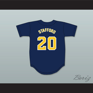 Matthew Stafford 20 Highland Park High School Scots Navy Blue Baseball Jersey 2