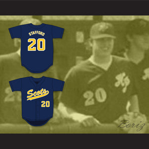 Matthew Stafford 20 Highland Park High School Scots Navy Blue Baseball Jersey 2