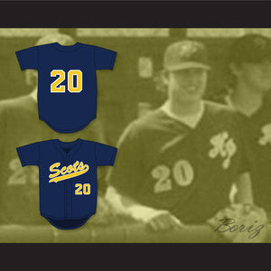 Matthew Stafford 20 Highland Park High School Scots Navy Blue Baseball Jersey 1