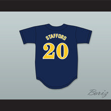 Load image into Gallery viewer, Matthew Stafford 20 Highland Park High School Scots Navy Blue Baseball Jersey 4