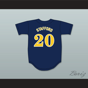 Matthew Stafford 20 Highland Park High School Scots Navy Blue Baseball Jersey 4