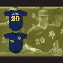 Load image into Gallery viewer, Matthew Stafford 20 Highland Park High School Scots Navy Blue Baseball Jersey 4